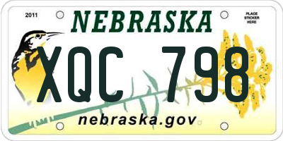 NE license plate XQC798