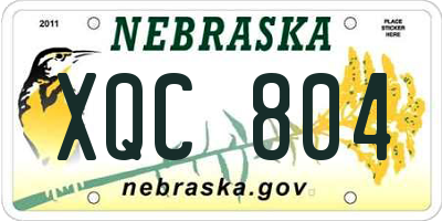 NE license plate XQC804