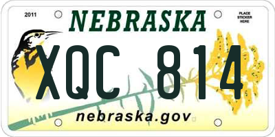 NE license plate XQC814
