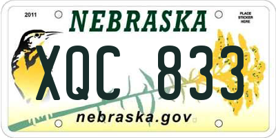 NE license plate XQC833