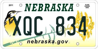 NE license plate XQC834