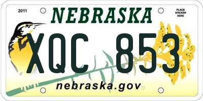 NE license plate XQC853
