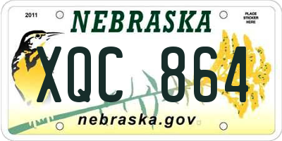 NE license plate XQC864