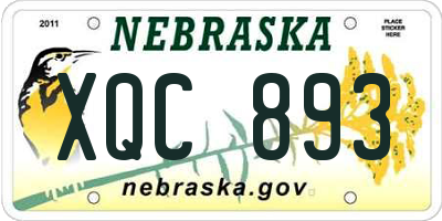 NE license plate XQC893