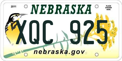NE license plate XQC925