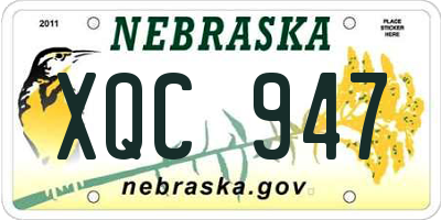 NE license plate XQC947