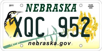NE license plate XQC952