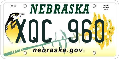 NE license plate XQC960