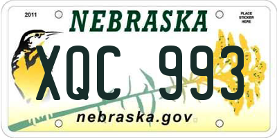 NE license plate XQC993