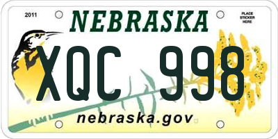 NE license plate XQC998