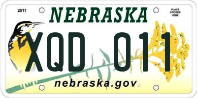 NE license plate XQD011