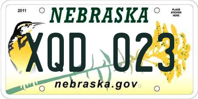 NE license plate XQD023