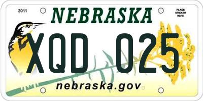 NE license plate XQD025