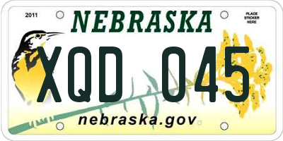 NE license plate XQD045