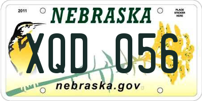 NE license plate XQD056