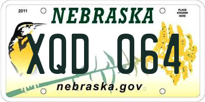 NE license plate XQD064