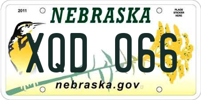 NE license plate XQD066