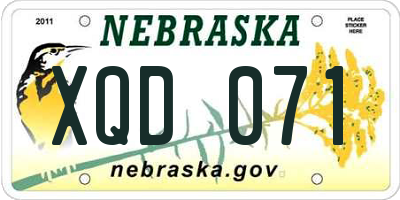 NE license plate XQD071
