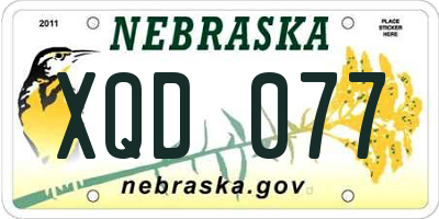 NE license plate XQD077
