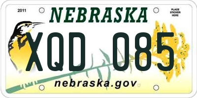 NE license plate XQD085