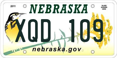 NE license plate XQD109
