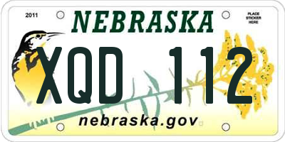 NE license plate XQD112