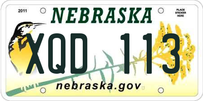 NE license plate XQD113