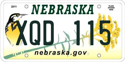 NE license plate XQD115