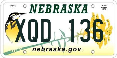 NE license plate XQD136
