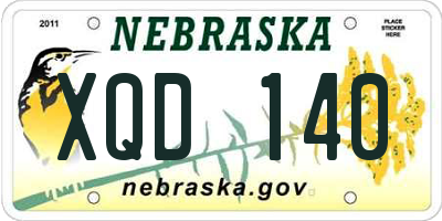 NE license plate XQD140