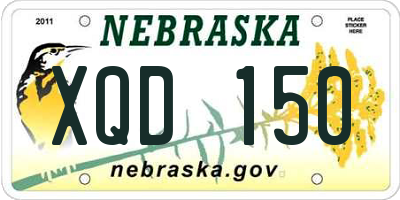 NE license plate XQD150