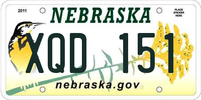 NE license plate XQD151