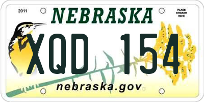 NE license plate XQD154