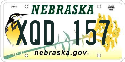 NE license plate XQD157