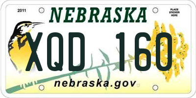 NE license plate XQD160