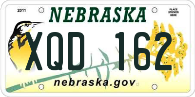 NE license plate XQD162