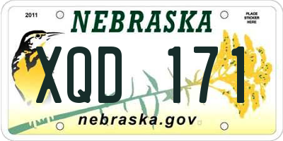 NE license plate XQD171