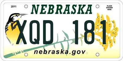 NE license plate XQD181
