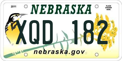NE license plate XQD182