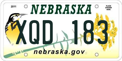 NE license plate XQD183