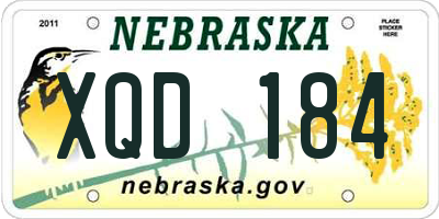 NE license plate XQD184