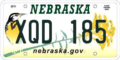 NE license plate XQD185