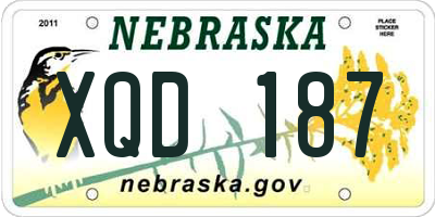 NE license plate XQD187