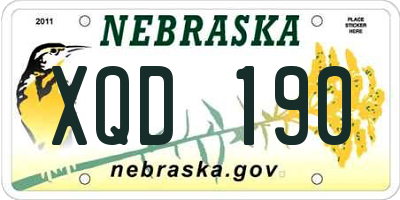 NE license plate XQD190