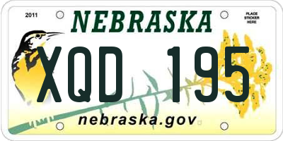 NE license plate XQD195