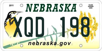NE license plate XQD198