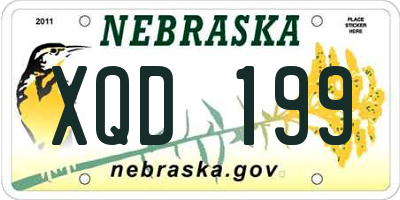 NE license plate XQD199