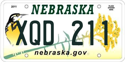 NE license plate XQD211