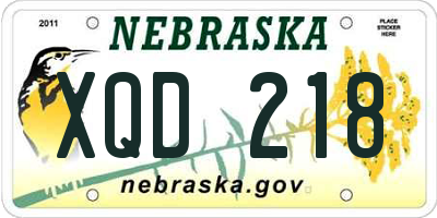NE license plate XQD218