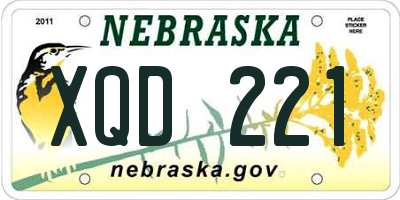 NE license plate XQD221